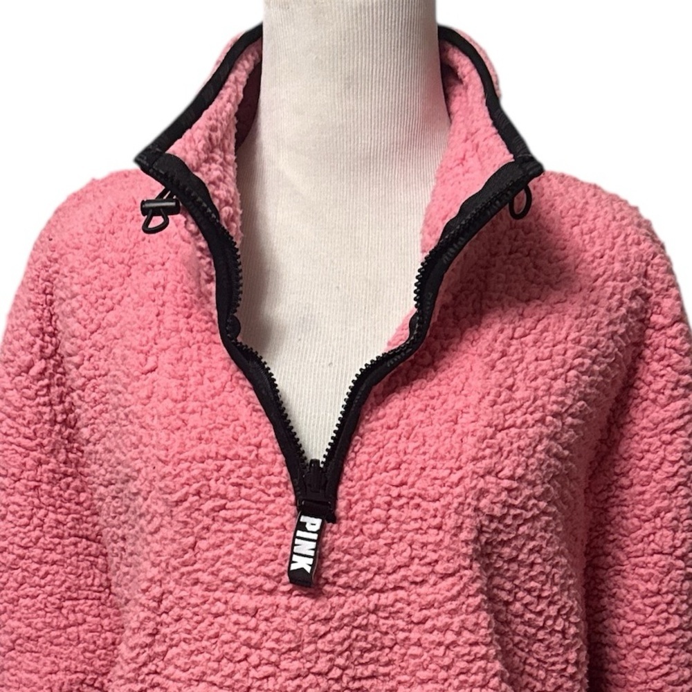 Victoria’s Secret PINK pink Sherpa Quarter-Zip Pullover - Picture 2 of 13